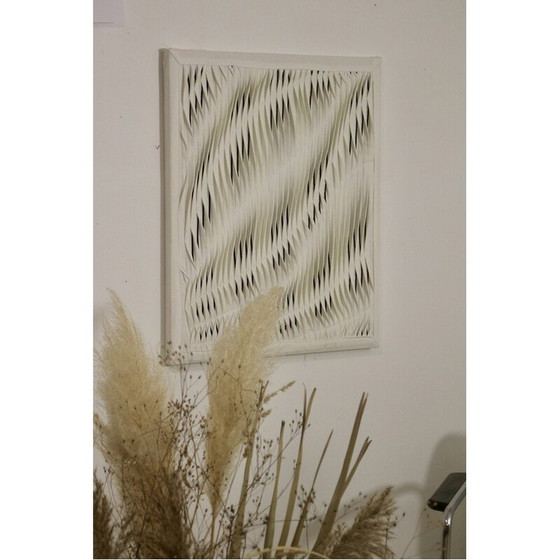 Image 1 of Peinture contemporaine vintage texturée avec effet de vague