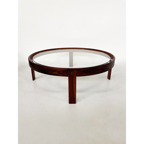 Image 1 of Table basse vintage en bois et verre