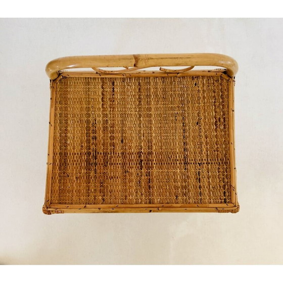 Image 1 of Table d'appoint vintage en rotin, Italie 1960