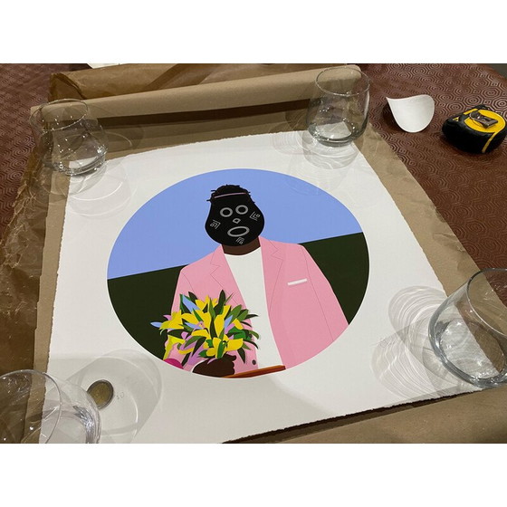 Image 1 of Vintage painting "Flower Boy" by Dennis Osadebe