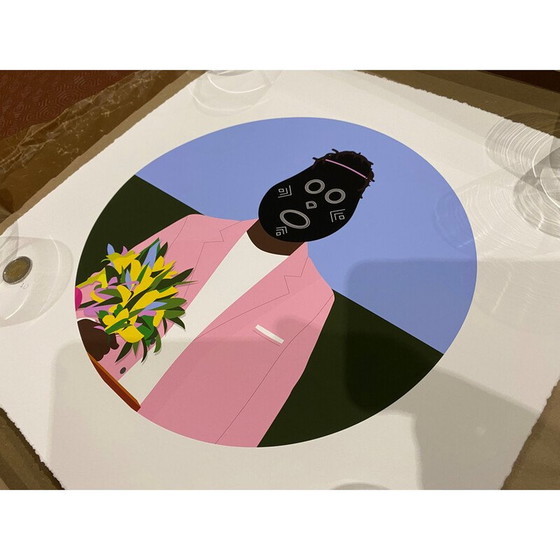 Image 1 of Vintage painting "Flower Boy" by Dennis Osadebe