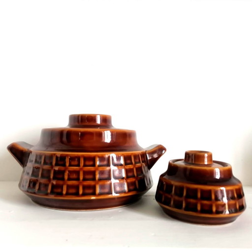 2 X Pots Porcelaine Pruzskow, Pologne Vers 1960