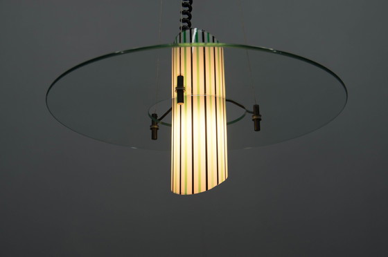 Image 1 of Lustre en verre italien, 1980S