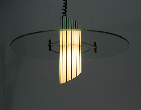 Image 1 of Lustre en verre italien, 1980S