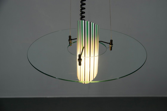 Image 1 of Lustre en verre italien, 1980S