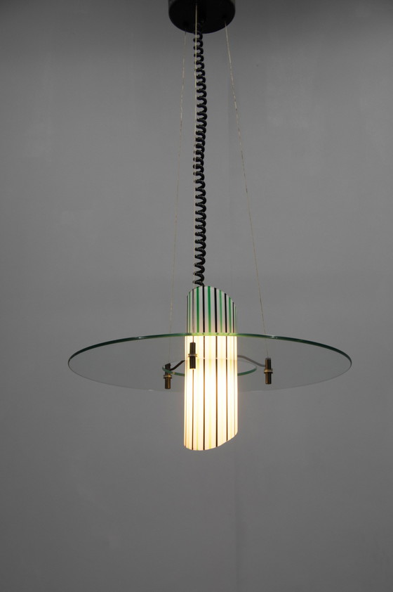 Image 1 of Lustre en verre italien, 1980S