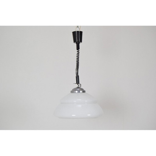 Lustre réglable en verre et métal, Tchécoslovaquie 1970