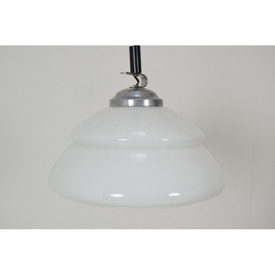 Image 1 of Lustre réglable en verre et métal, Tchécoslovaquie 1970