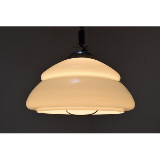 Image 1 of Lustre réglable en verre et métal, Tchécoslovaquie 1970