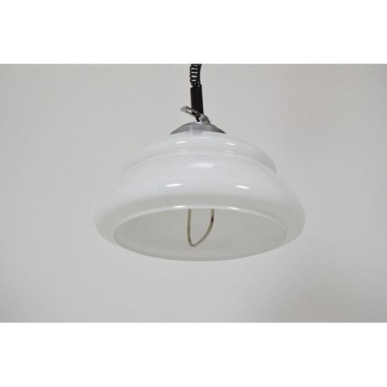 Image 1 of Lustre réglable en verre et métal, Tchécoslovaquie 1970