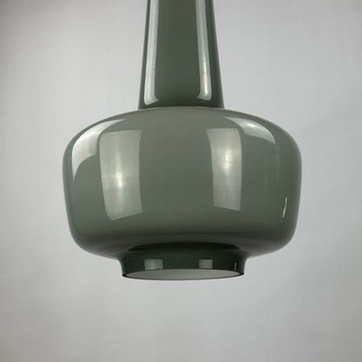 Lampe pendante en verre opalin gris Kreta For Holmegaard By Jacob Bang