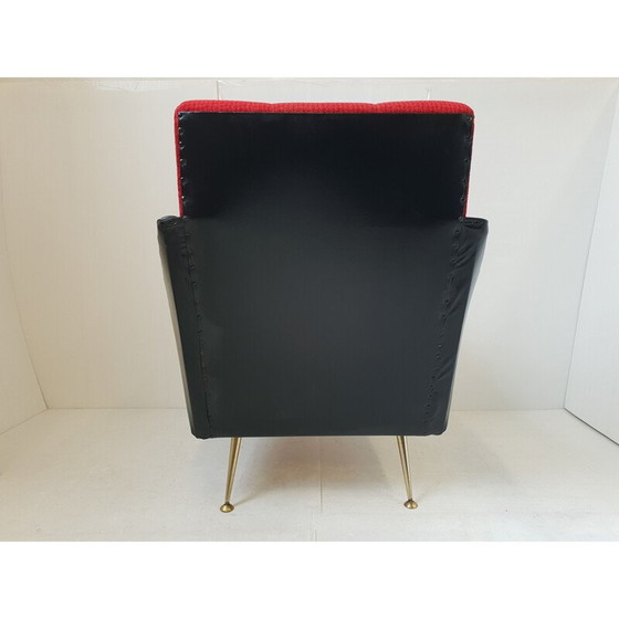 Image 1 of Fauteuil vintage en skaï et tissu, 1960