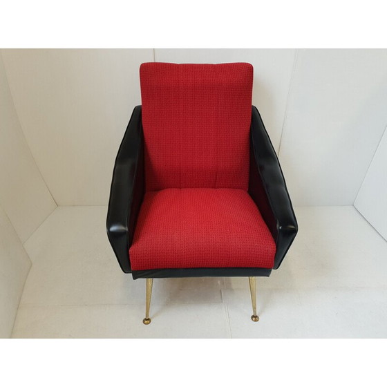 Image 1 of Fauteuil vintage en skaï et tissu, 1960