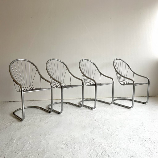 4 Chaises chrome