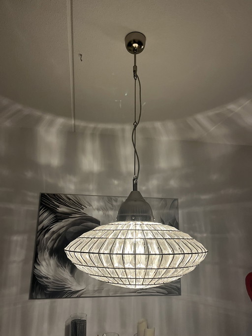 Lampe suspendue à facettes en verre