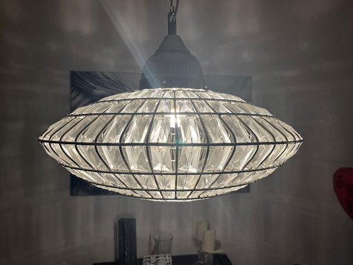 Lampe suspendue à facettes en verre