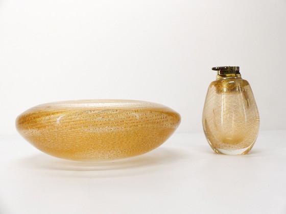 Image 1 of Set De Fumeur En Murano Cendrier Et Briquet Tommaso Barbi 1980