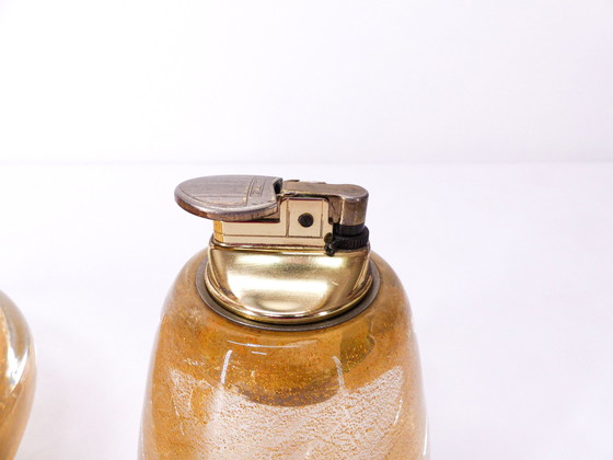 Image 1 of Set De Fumeur En Murano Cendrier Et Briquet Tommaso Barbi 1980