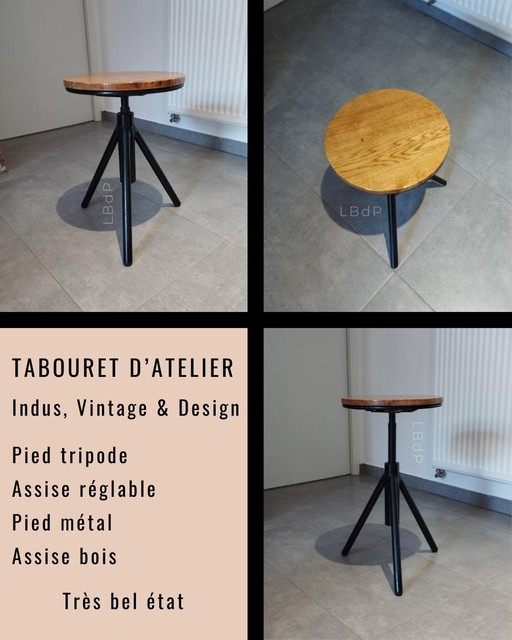 Tabouret Indus Tripode Réglable