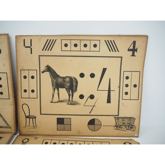 Image 1 of Ensemble de 9 affiches d'enseignement vintage de Litography A. Haase, Prague 1900s