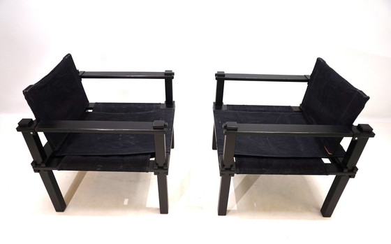 Image 1 of Bofinger Ensemble de 2 chaises longues de fermier avec table par Gerd Lange, 1960