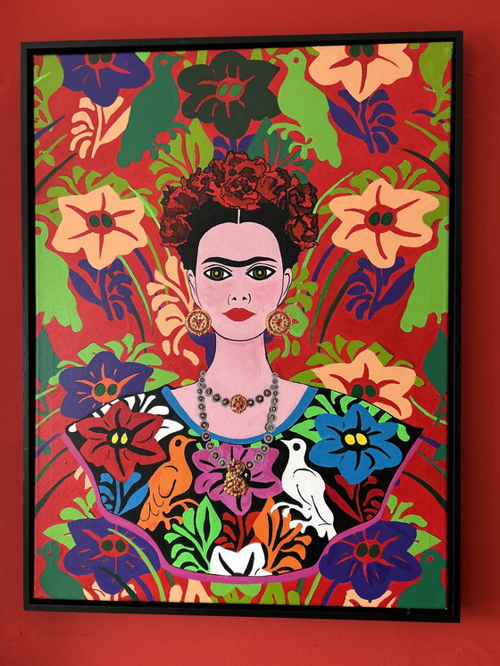 Image 1 of Peinture avec l'image de Frida Kahlo Taille 600X800Mm