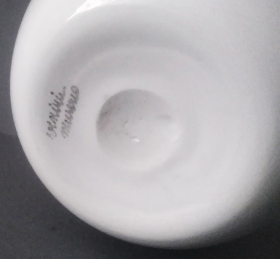 Image 1 of Rare Venini 'Fazoletto' Vase Murano Vert et Blanc par Fulvio Bianconi 1980S