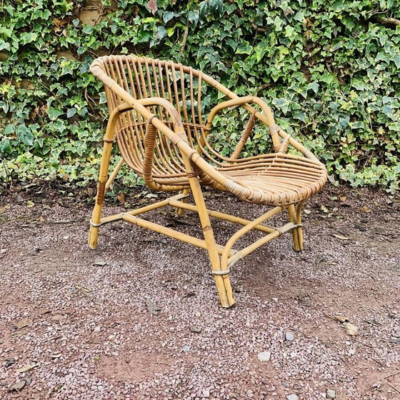 Image 1 of Fauteuil Coquille En Rotin