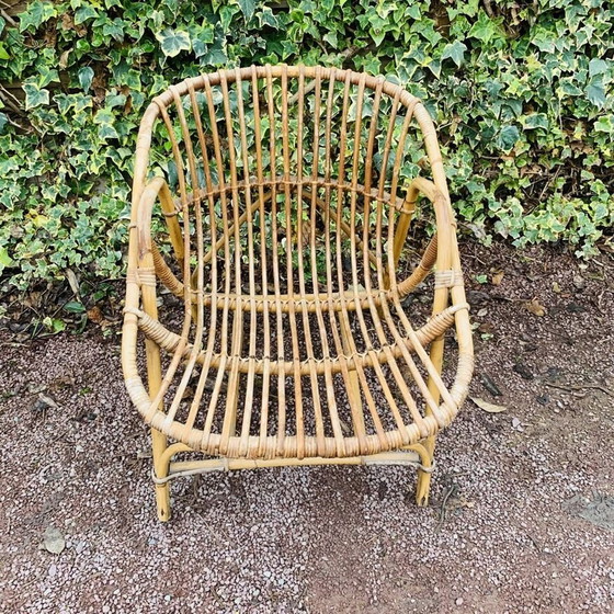 Image 1 of Fauteuil Coquille En Rotin