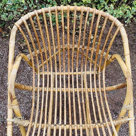 Image 1 of Fauteuil Coquille En Rotin