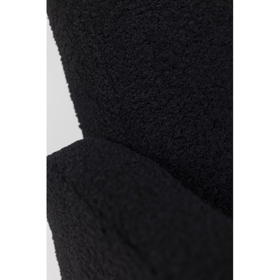 Image 1 of Paire de chaises longues vintage en tissu noir bouclé, 1970