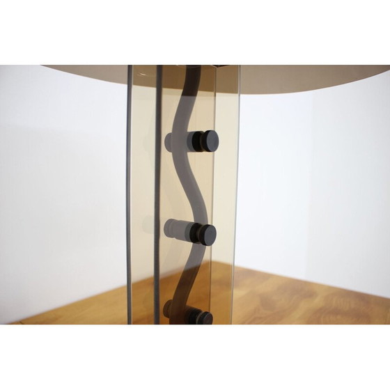 Image 1 of Lampe vintage en verre aluminium et métal par Kamenický Šenov, Tchécoslovaquie 1980