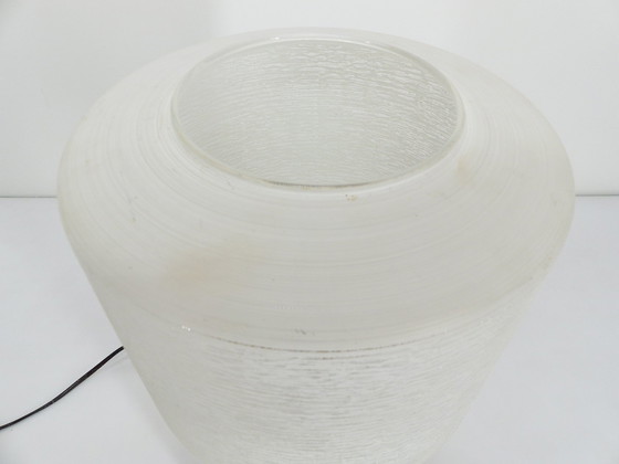 Image 1 of Lampe De Table Vintage Tripode Bois Et Verre 1950 France 