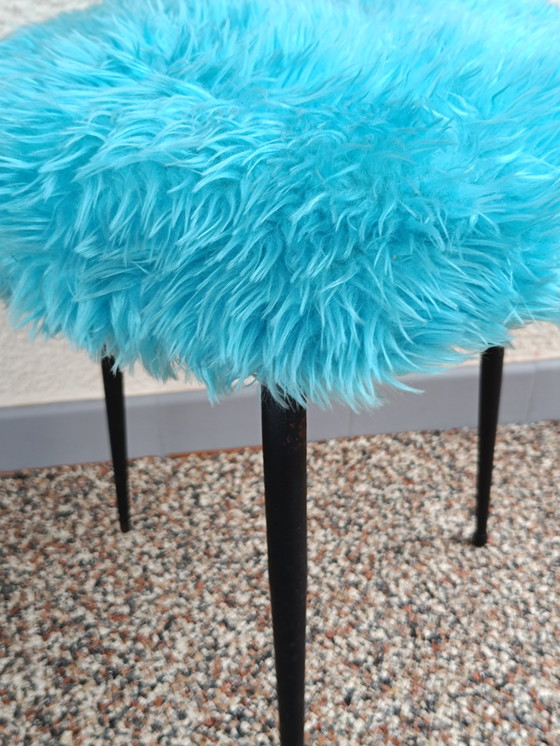Image 1 of Tabouret Moumoute Bleu 