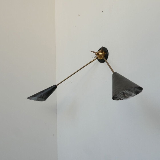 Image 1 of Abat-jour vintage en métal perforé, France 1960