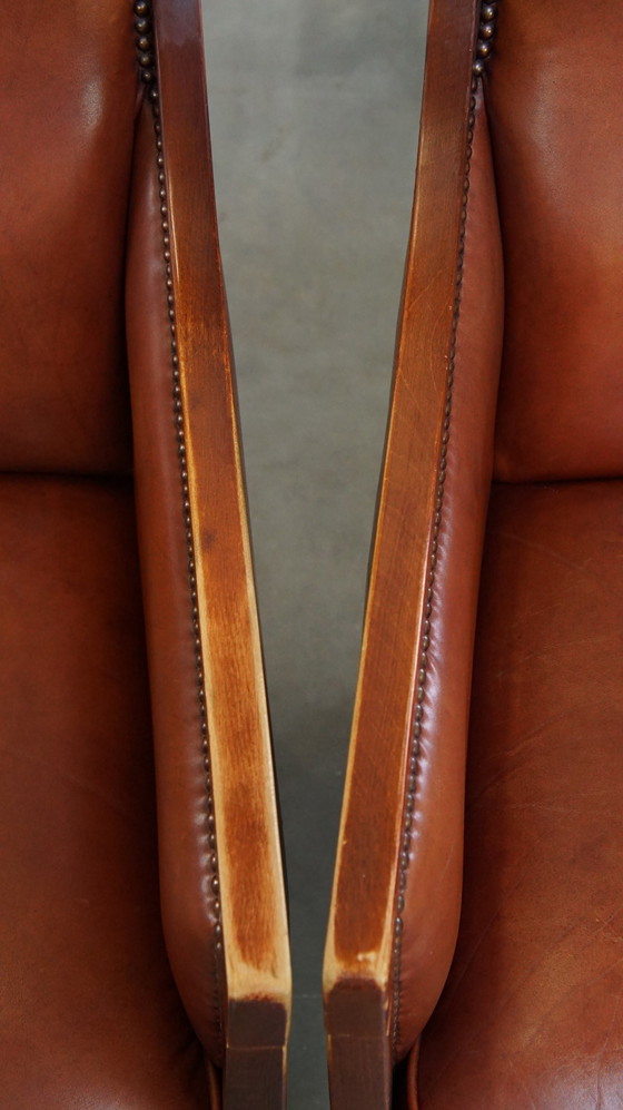 Image 1 of 2 X Fauteuil Art Déco en cuir de boeuf