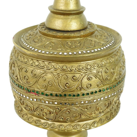 Image 1 of Bol à offrandes en bois feuille d'or Birmanie