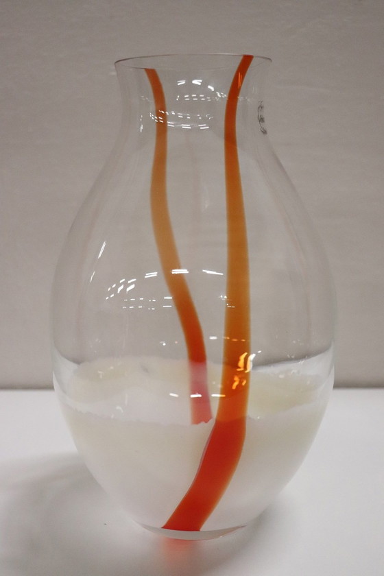 Image 1 of Grand vase en verre artistique italien de Murano par Carlo Nason