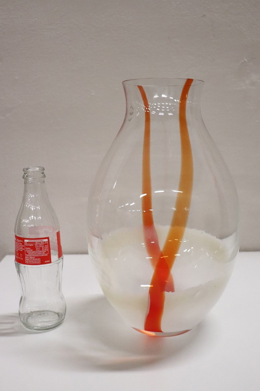 Grand vase en verre artistique italien de Murano par Carlo Nason