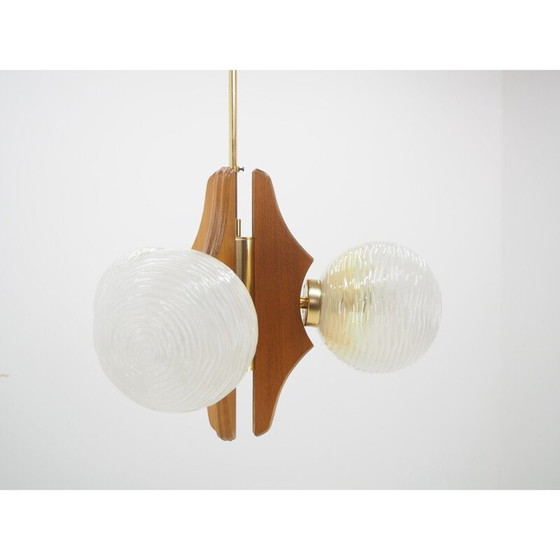 Image 1 of Lustre vintage en bois, Tchécoslovaquie 1960