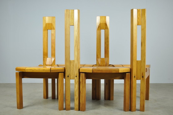 Image 1 of Laukaan Puu / Table de salle à manger en pin brut Chaises (4) "Rantasipi" / Finlande 1970