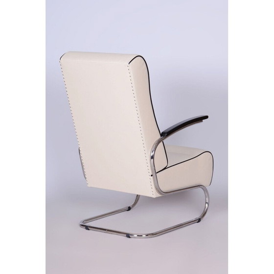 Image 1 of Fauteuil Bauhaus vintage en acier chromé et hêtre pour Mücke-Melder, Tchécoslovaquie 1930