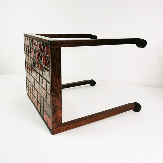 Image 1 of Table d'appoint vintage en placage de bois de rose et céramique, Danemark 1970