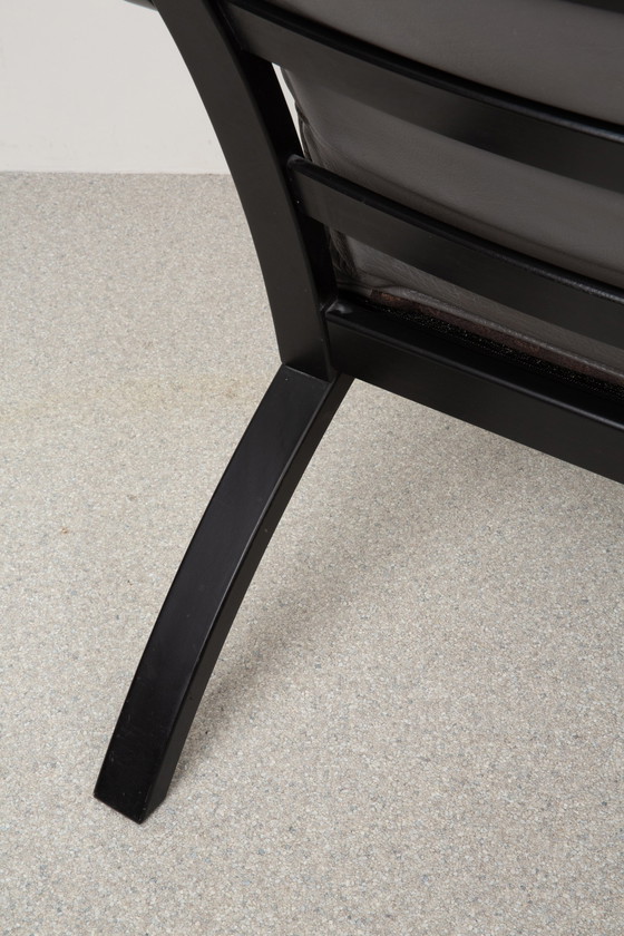 Image 1 of Fauteuil vintage en cuir noir - Stouby 1970, Model Mimi | Danish Design