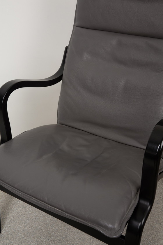 Image 1 of Fauteuil vintage en cuir noir - Stouby 1970, Model Mimi | Danish Design