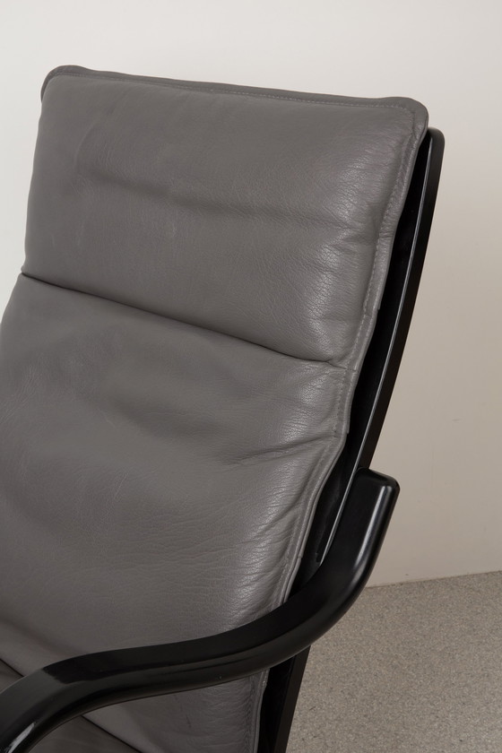 Image 1 of Fauteuil vintage en cuir noir - Stouby 1970, Model Mimi | Danish Design