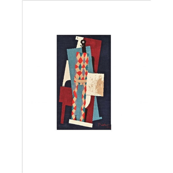 Image 1 of Tapisserie murale vintage Arlequin de Picasso et Desso