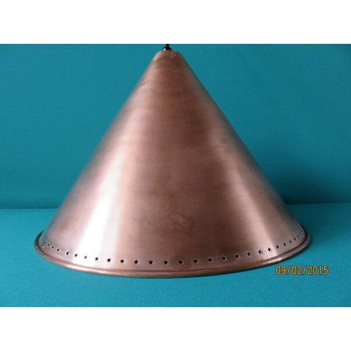 Lampe suspendue vintage en cuivre, Danemark 1950