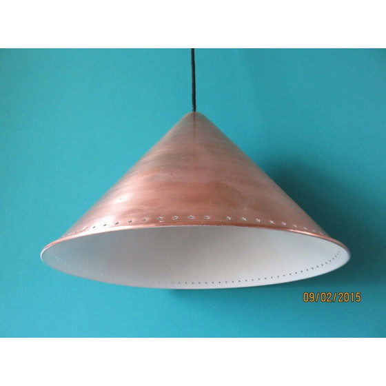 Image 1 of Lampe suspendue vintage en cuivre, Danemark 1950