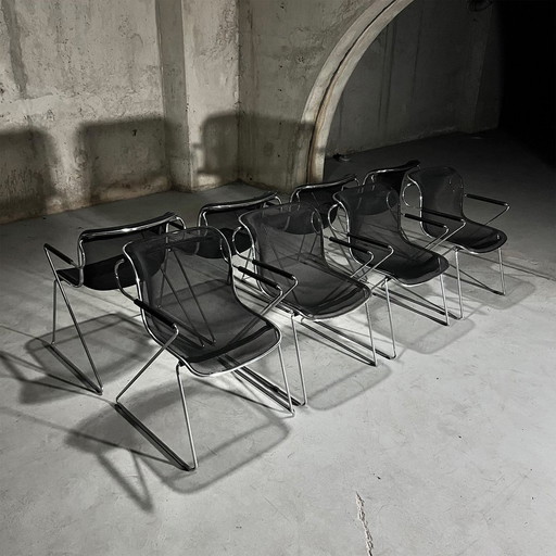 8X chaises Penelope par Charles Pollock pour Castelli